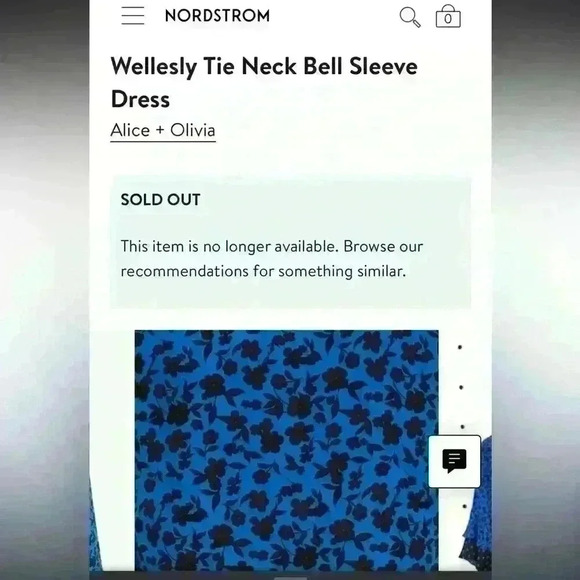 Alice + Olivia Wellesly Tie Neck Bell Sleeve Navy Blue Size Small - Picture 8 of 8